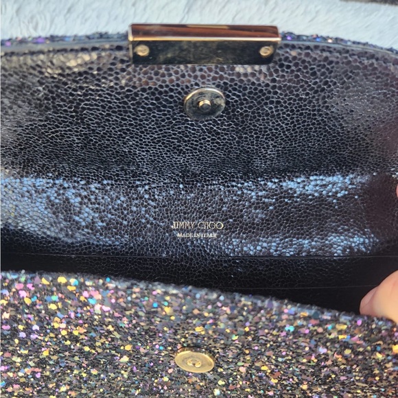 Jimmy Choo Fold Over Glitter Clutch Bag - Made in Italy. L23cm X H13cm X W3cm - Picture 3 of 6